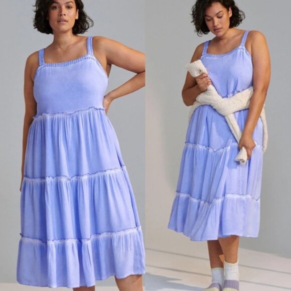 NWT Anthropologie Nell Lavender Tiered Pullover Midi Dress in Women's 1X - Picture 8 of 14
